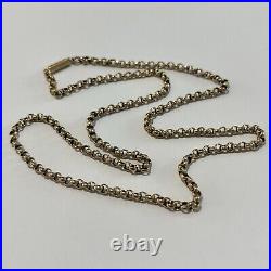 Antique 9ct Gold Belcher Chain 7.06g Edwardian Necklace 50cm 19 Barrel Clasp