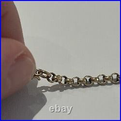 Antique 9ct Gold Belcher Chain 7.06g Edwardian Necklace 50cm 19 Barrel Clasp