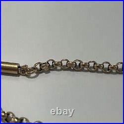 Antique 9ct Gold Belcher Chain 7.06g Edwardian Necklace 50cm 19 Barrel Clasp