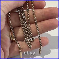 Antique 9ct Gold Belcher Chain 7.06g Edwardian Necklace 50cm 19 Barrel Clasp