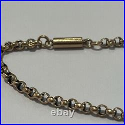 Antique 9ct Gold Belcher Chain 7.06g Edwardian Necklace 50cm 19 Barrel Clasp