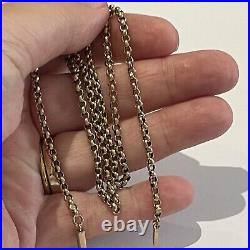 Antique 9ct Gold Belcher Chain 7.06g Edwardian Necklace 50cm 19 Barrel Clasp