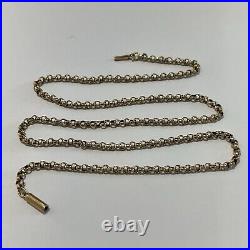 Antique 9ct Gold Belcher Chain 7.06g Edwardian Necklace 50cm 19 Barrel Clasp