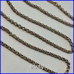 Antique 9ct Gold Belcher Chain 7.06g Edwardian Necklace 50cm 19 Barrel Clasp