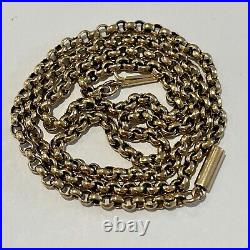 Antique 9ct Gold Belcher Chain 7.06g Edwardian Necklace 50cm 19 Barrel Clasp