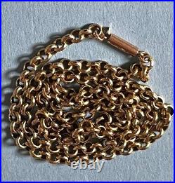 Antique 9ct Gold Belcher Link Necklace 4.20g 16 Barrel Clasp