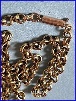 Antique 9ct Gold Belcher Link Necklace 4.20g 16 Barrel Clasp