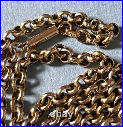 Antique 9ct Gold Belcher Link Necklace 4.20g 16 Barrel Clasp