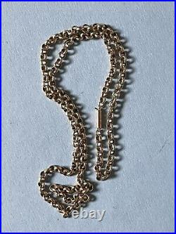 Antique 9ct Gold Belcher Link Necklace 4.20g 16 Barrel Clasp