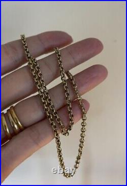 Antique 9ct Gold Belcher Link Necklace 4.20g 16 Barrel Clasp