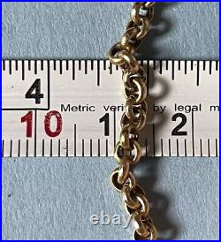 Antique 9ct Gold Belcher Link Necklace 4.20g 16 Barrel Clasp