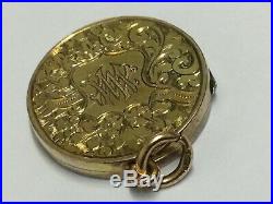 Antique 9ct Gold Chased Decoration Locket 375, 4.32g, 23mm Diameter