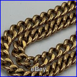 Antique 9ct Gold Double Albert Watch Chain T-Bar & 22ct Gold Full Sovereign #731