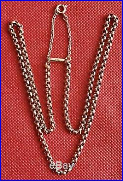 Antique 9ct Gold Faceted Link Belcher Chain Barrel-clasp 8.7grms 18inches+sft
