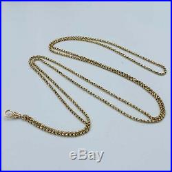 Antique 9ct Gold Muff/Guard Chain Victorian Edwardian Faceted Links 21.2g # 829