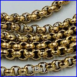 Antique 9ct Gold Muff/Guard Chain Victorian Edwardian Faceted Links 21.2g # 829