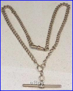 Antique 9ct Rose Gold Albert Watch Chain Necklace Long & Heavy