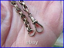 Antique 9ct Rose Gold Double Albert Chain/T Bar/Dog Clip -Stamped 9ct -Different