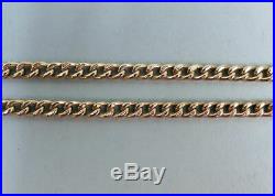 Antique 9ct Rose Gold Double Clip Kerb Link Pocket Watch Chain & Masonic Fob