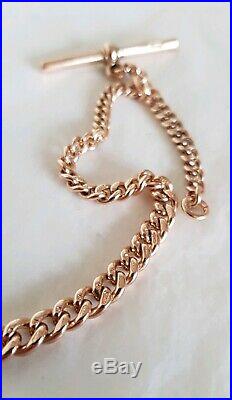 Antique 9ct Yellow gold graduating Curve link Albert / watch Chain. C1910