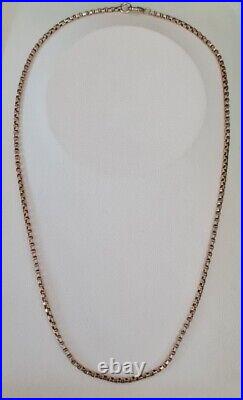 Antique 9ct gold Box link chain Length Weighs Approx 9 grams unisex men's women