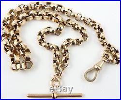 Antique 9ct gold Victorian albert watch guard chain 28.1 grams 16.5 inches long