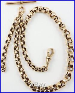 Antique 9ct gold Victorian albert watch guard chain 28.1 grams 16.5 inches long