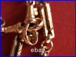 Antique 9ct rose gold fancy link Albert chain necklace 15.25 39cm long 16.50 gr