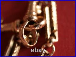 Antique 9ct rose gold fancy link Albert chain necklace 15.25 39cm long 16.50 gr