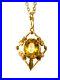 Antique-Art-Nouveau-9ct-Australian-Apex-Citrine-Pendant-14ct-Gold-Chain-Necklace-01-uaqj