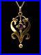 Antique-Art-Nouveau-Edwardian-9ct-gold-amethyst-pendant-with-chain-01-wwse