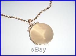 Antique Edwardian 9ct Gold Double Sided Picture Locket & Chain -8.4g-Hallmarked