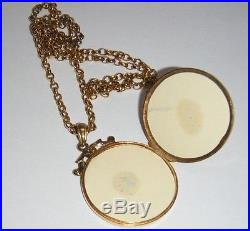 Antique Edwardian 9ct Gold Double Sided Picture Locket & Chain -8.4g-Hallmarked