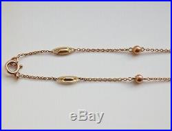 Antique Edwardian 9ct Gold Fancy Link Necklace Chain c1910 46.5cms