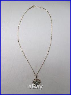 Antique Edwardian 9ct Gold Seed Pearl And Turquoise Star Pendant With 9ct Chain