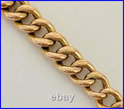 Antique Edwardian 9ct Rose Gold Curb Link Bracelet With Dog Clip Clasp