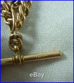 Antique Estate 9ct Rolled Gold G F Albert Pocket Watch Chain Necklace C 1900
