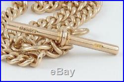 Antique Solid 9Ct Gold Double Albert Watch Chain 15 5/8 inches