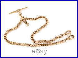 Antique Solid 9Ct Gold Double Albert Watch Chain c 1880s, 42.3g