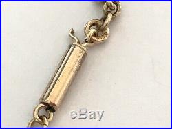 Antique Victorian 1890s 9 ct gold barrel end chain necklace. 16 1/2