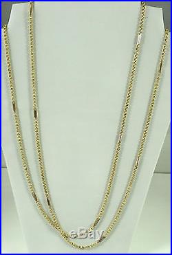 Antique Victorian 56 inch long 9ct gold watch guard chain 27.1 grams