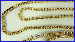Antique Victorian 56 inch long 9ct gold watch guard chain 27.1 grams