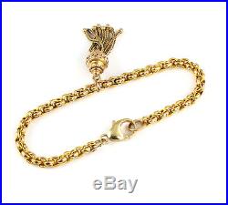 Antique Victorian 9Ct Gold Bracelet with Tassel Fob c 1880's