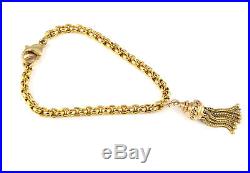 Antique Victorian 9Ct Gold Bracelet with Tassel Fob c 1880's