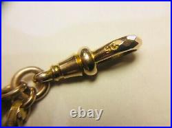 Antique Victorian 9ct Gold Albertina Watch Chain Tassel & Twisted Tbar 23.5g