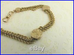 Antique Victorian 9ct Gold Albertine Chain Bracelet 8'