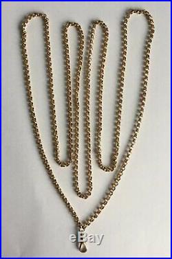 Antique Victorian 9ct Gold Belcher Link Guard Or Muff Chain Necklace 57 30.1g