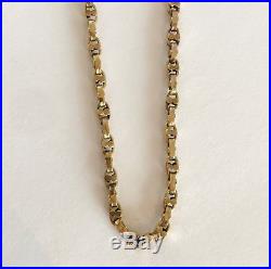 Antique Victorian 9ct Gold Fancy Barrel Clasp Belcher Necklace Chain 6 gram