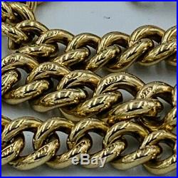Antique Victorian 9ct Gold Graduated Link Albert Watch Chain Bracelet 9 #540