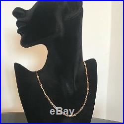 Antique Victorian 9ct Gold Rope and Bar Link Chain Necklace 171/2 16.9g #129